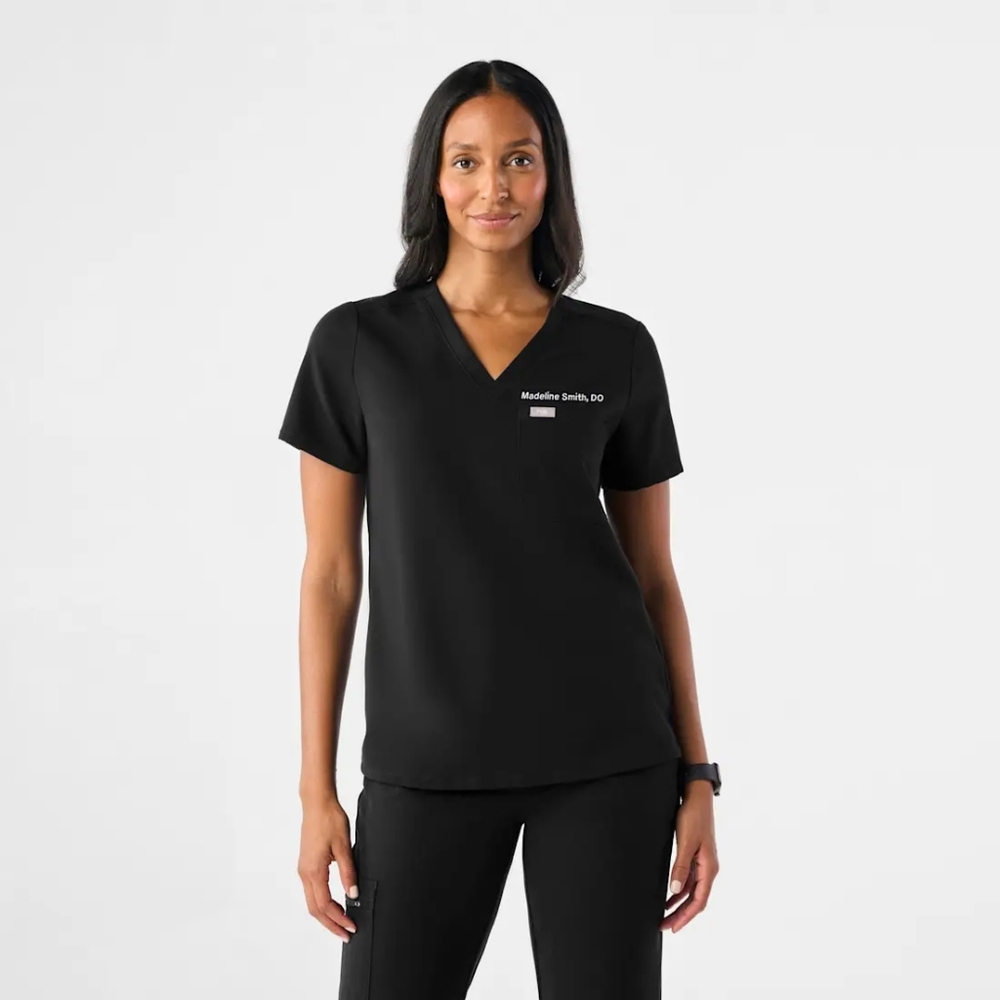 Figs Black Catarina Scrub Top